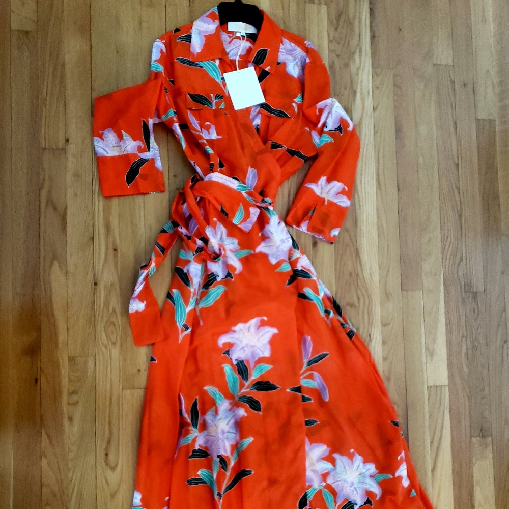 Floral Wrap Dress_ Beach Cover up